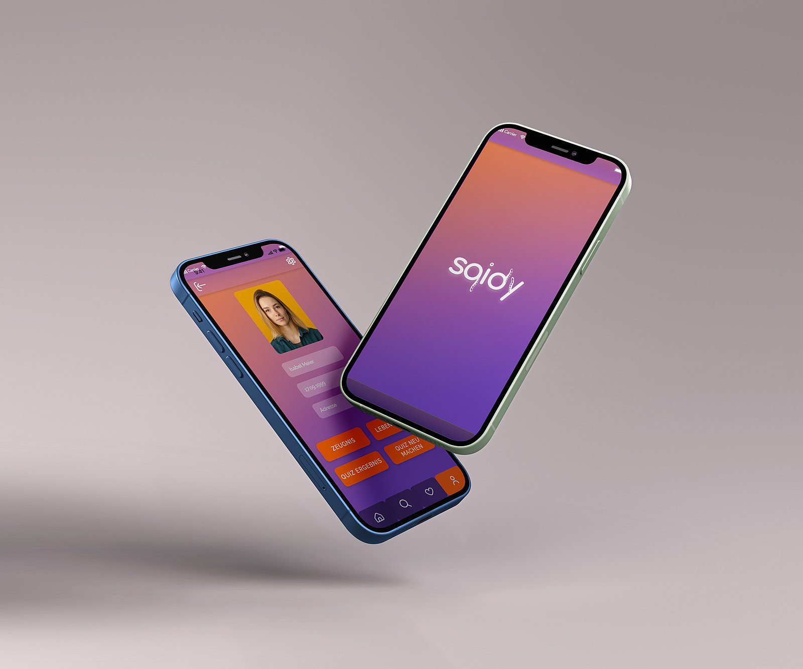 Ein Prototype auf mobilen Endgeräten der App Squidy