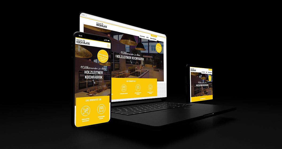 Webdesign für die Holzleitner Kochfabrik